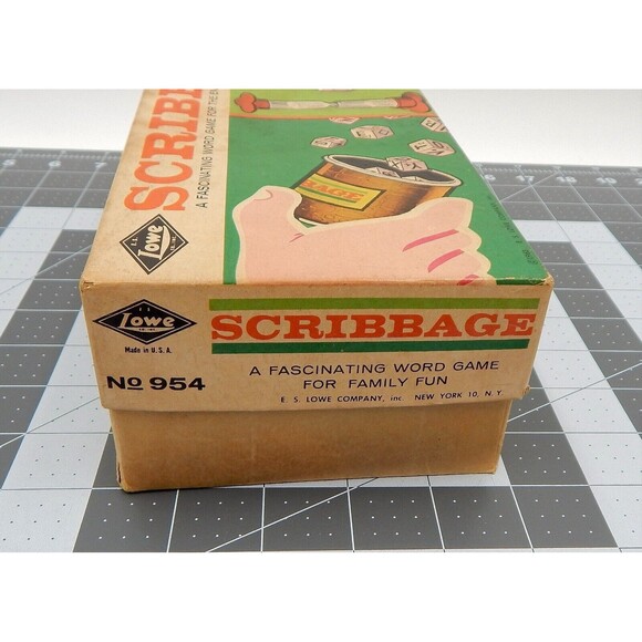 Vintage Lowe Scribbage Game No 954 Complete Original Box Word Game Timer - Picture 7 of 8